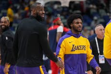 Bronny James en duda para próximo juego de Lakers por dolencia en el talón izquierdo