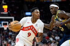 Barrett anota 39 y Raptors rompen racha de 7 derrotas venciendo 130-119 a Pacers