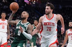 Bucks ganan 101-100 con canasta de Lillard y cortan racha de 5 victorias de Rockets