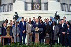 Presidente Biden recibe en la Casa Blanca a los Celtics de Boston, campeones de la NBA