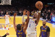 Gilgeous-Alexander anota 36 puntos y Thunder derrota a Lakers por 101-93 en NBA Cup