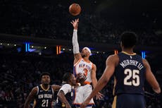 Mikal Bridges anota 31 y los Knicks derrotan 118-85 a los Pelicans
