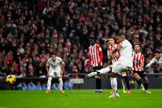 Mbappé falla otro penal y el Real Madrid cae 2-1 en Bilbao