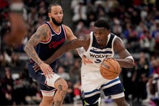 Timberwolves vencen 108-80 a los Clippers, en una noche complicada para equipos de Los Ángeles