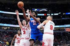 Embiid regresa y anota 31 puntos en victoria 108-100 de los 76ers ante Bulls