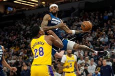 Timberwolves derrotan 97-87 a Lakers sin LeBron James, con otra exhibición defensiva