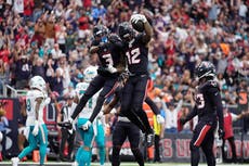 Collins logra dos recepciones de TD en triunfo 20-12 de Texans sobre Dolphins