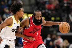 Harden anota 24 de sus 41 puntos en 1er cuarto; Clippers vencen 144-107 a Jazz