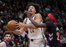 Johnson anota triple decisivo y Nets remontan 101-94 a Raptors