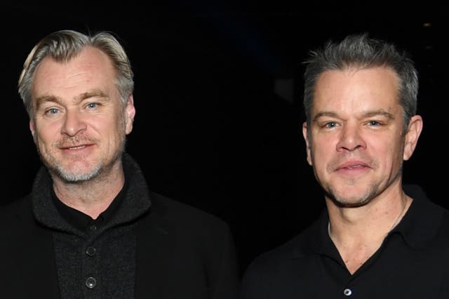 <p>Christopher Nolan y Matt Damon promocionan  juntos la película ‘Oppenheimer'</p>