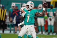 Dolphins ponen en duda a Tagovailoa para juego ante Browns por lesión