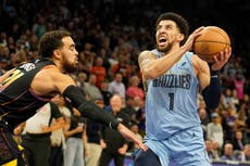 Jackson Jr. anota 38, Bane suma 31 y los Grizzlies superan 117-112 a los Suns