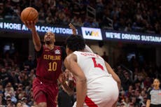 Garland brilla con 40 puntos y Cavaliers vencen a Raptors por 132-126 para hilar 12 triunfos