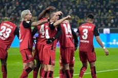 Leverkusen inicia 2025 con victoria 3-2 ante un Dortmund mermado