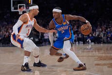 Thunder se recupera y aplasta 126-101 a Knicks en su primer juego tras perder racha de 15 victorias