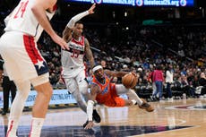 Gilgeous-Alexander lidera al Thunder en victoria 136-95 sobre Wizards tras mala actuación