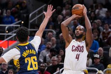 Cavs, líderes de la NBA, cortan racha de 6 victorias de Pacers y los vencen por 127-117