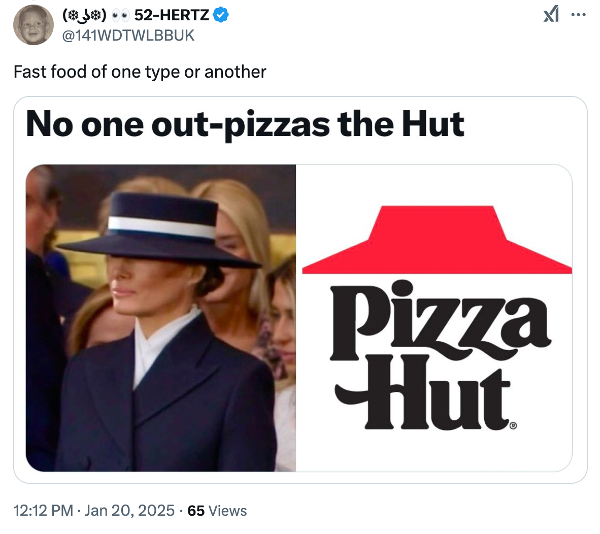 Otros individuos dicen que el sombrero de Melania Trump se parece al símbolo de Pizza Hut