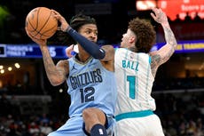 Bane y Kennard impulsan a Grizzlies a tomar ventaja temprana en victoria 132-120 sobre Hornets