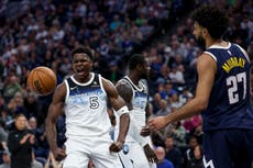 Edwards anota 34 y rompe récord de triples de Timberwolves en victoria 133-104 sobre Denver