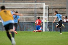 Con un gol en el descuento, Uruguay supera 2-1 a Chile en su debut en Sudamericano Sub20