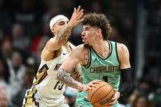 LaMelo Ball anota 25 puntos y Hornets vencen 123-92 a Pelicans