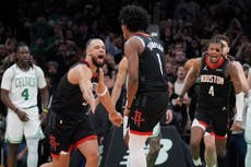 Thompson define al final y suma 33 puntos en la victoria de Rockets sobre Celtics, 114-112