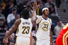 Pascal Siakam anota triple decisivo y Pacers vencen 132-127 a Hawks
