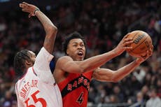 Barrett anota 20 y los Raptors vencen 115-108 a Clippers en su octavo triunfo en 19 juegos