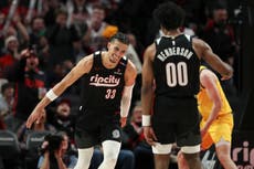 Simons anota 22 y Blazers arrollan 112-89 a Pacers, su 5ta victoria consecutiva