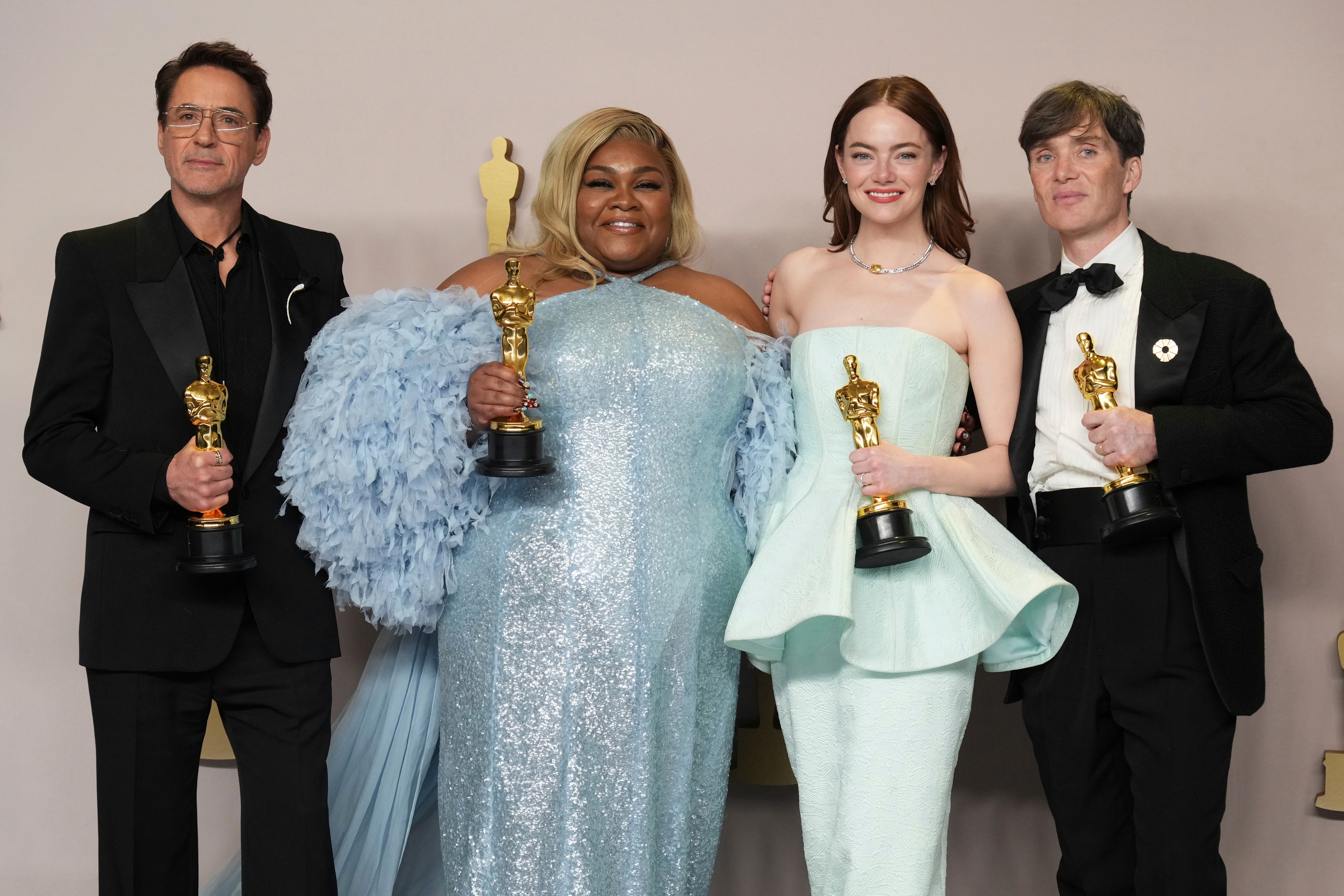 Entre los ganadores de los Oscar 2024 estuvieron Robert Downey Jr., Da'Vine Joy Randolph, Emma Stone y Cillian Murphy.