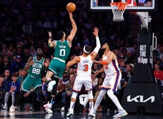 Tatum anota 40 y Celtics vencen 131-104 a Knicks, segunda victoria de Boston en la temporada