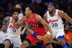 Raptors vencen 106-103 a 76ers que caen a su peor marca con 13 juegos por debajo de .500