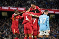 Liverpool amplía ventaja en la cima de la Liga Premier tras victoria de 2-0 ante Man City