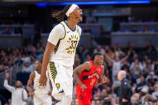 Haliburton suma 33 puntos y 11 asistencias en victoria de Pacers, 111-91 sobre Raptors