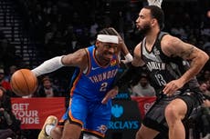 Thunder se recupera de colapso sorprendente y vence a Nets por 129-121