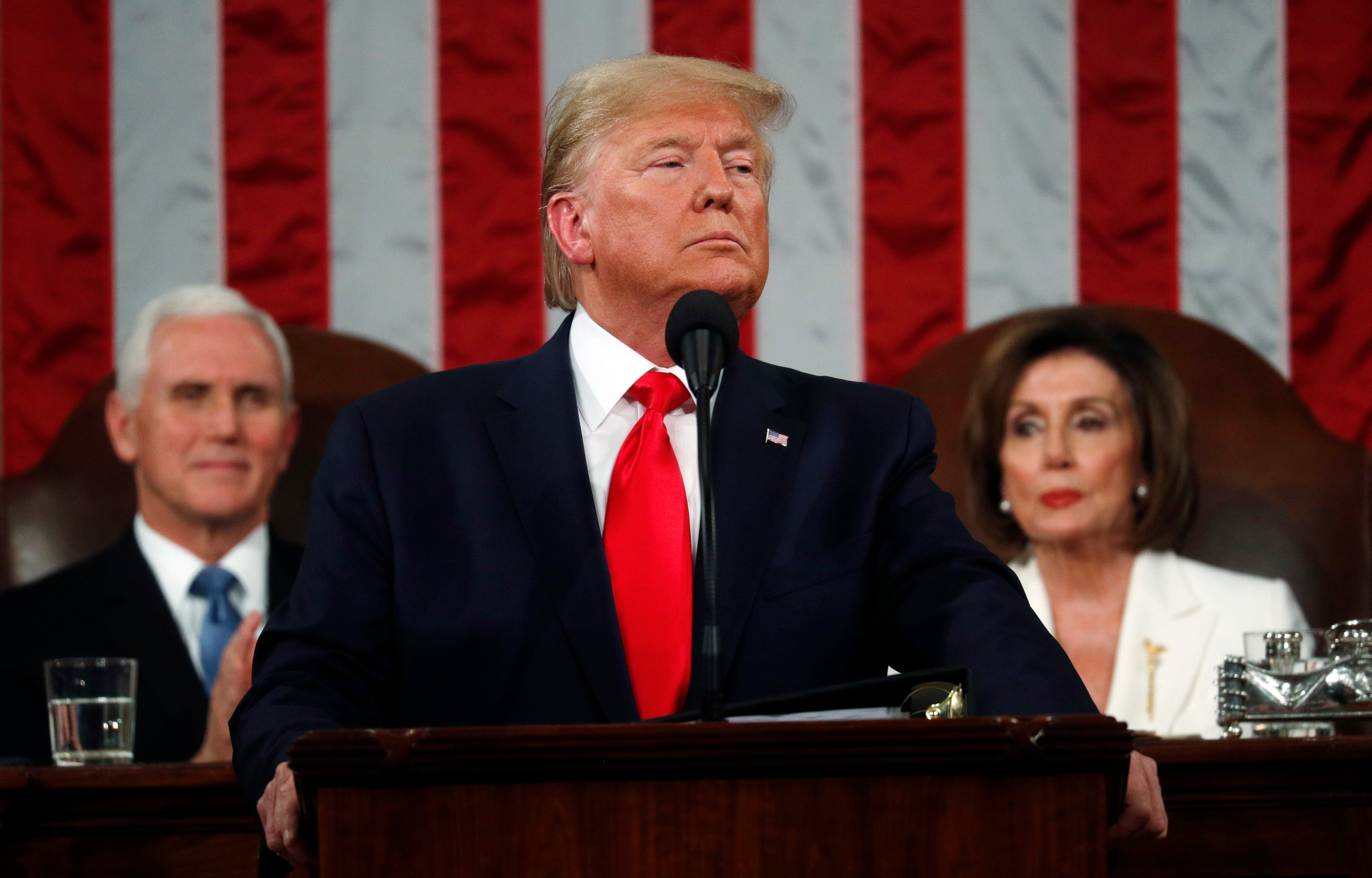 El presidente Donald Trump, en la foto de su discurso sobre el Estado de la Unión en febrero de 2020, esbozará la “renovación del sueño americano”