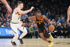 Gilgeous-Alexander anota 40 y Thunder vence 127-103 a Nuggets en duelo de líderes del Oeste