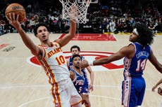 Daniels lidera ataque equilibrado con 25 puntos en victoria de los Hawks 132-123 sobre 76ers