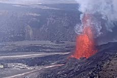 El volcán de Hawai vuelve a mostrar altas fuentes de lava en el último episodio de erupción