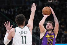 Bucks superan 45 puntos de Doncic y rompen racha de tres derrotas venciendo 126-106 a Lakers