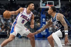 Grimes anota 28 y Sixers vencen 130-125 a Mavs en duelo de equipos diezmados por lesiones