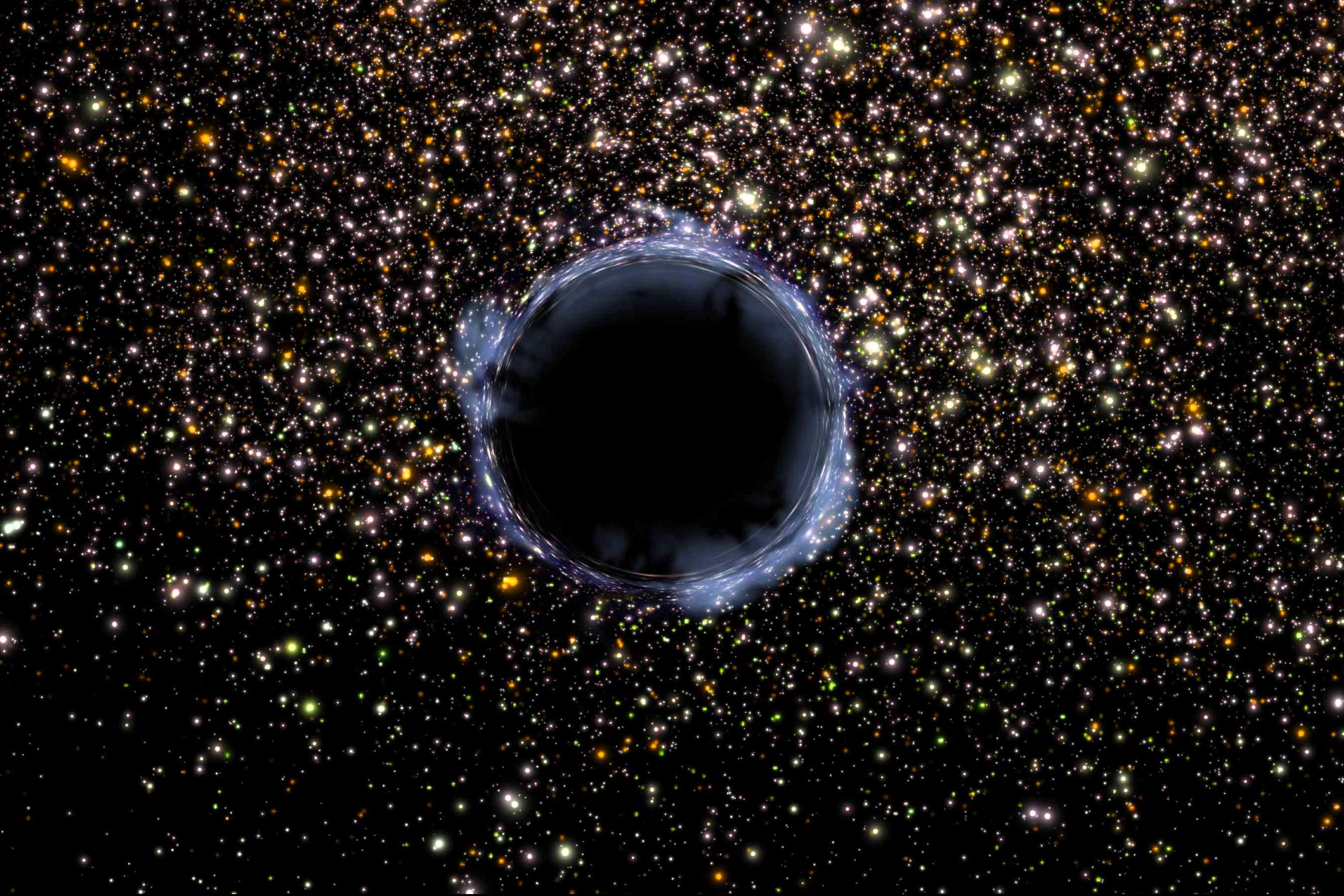Ilustración aproximada de un agujero negro a partir de los datos del telescopio espacial James Webb de la NASA