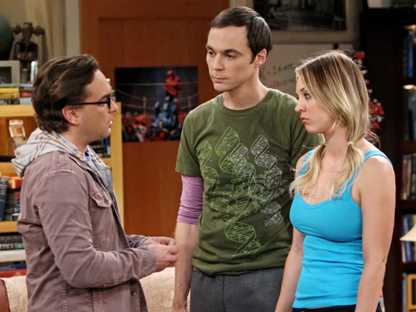 Johnny Galecki, Jim Parsons y Kaley Cuoco en ‘The Big Bang Theory’