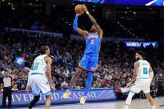 Shai Gilgeous-Alexander anota 30 y Thunder logra su quinta victoria al hilo, 141-106 sobre Hornets