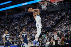 Timberwolves aplastan 134-93 a los Pelicans para mantenerse en la lucha en la Conferencia Oeste