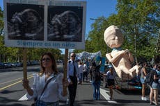 Manifestantes piden la derogación de una ley que despenaliza el aborto en Argentina