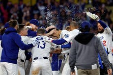 Jonrón de Ohtani en la 9ª completa remontada de Dodgers, que vencen 6-5 a Bravos y están en 8-0