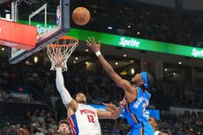 Gilgeous-Alexander anota 33 puntos y Thunder doblega a Pistons 119-103 para hilar 11ª victoria