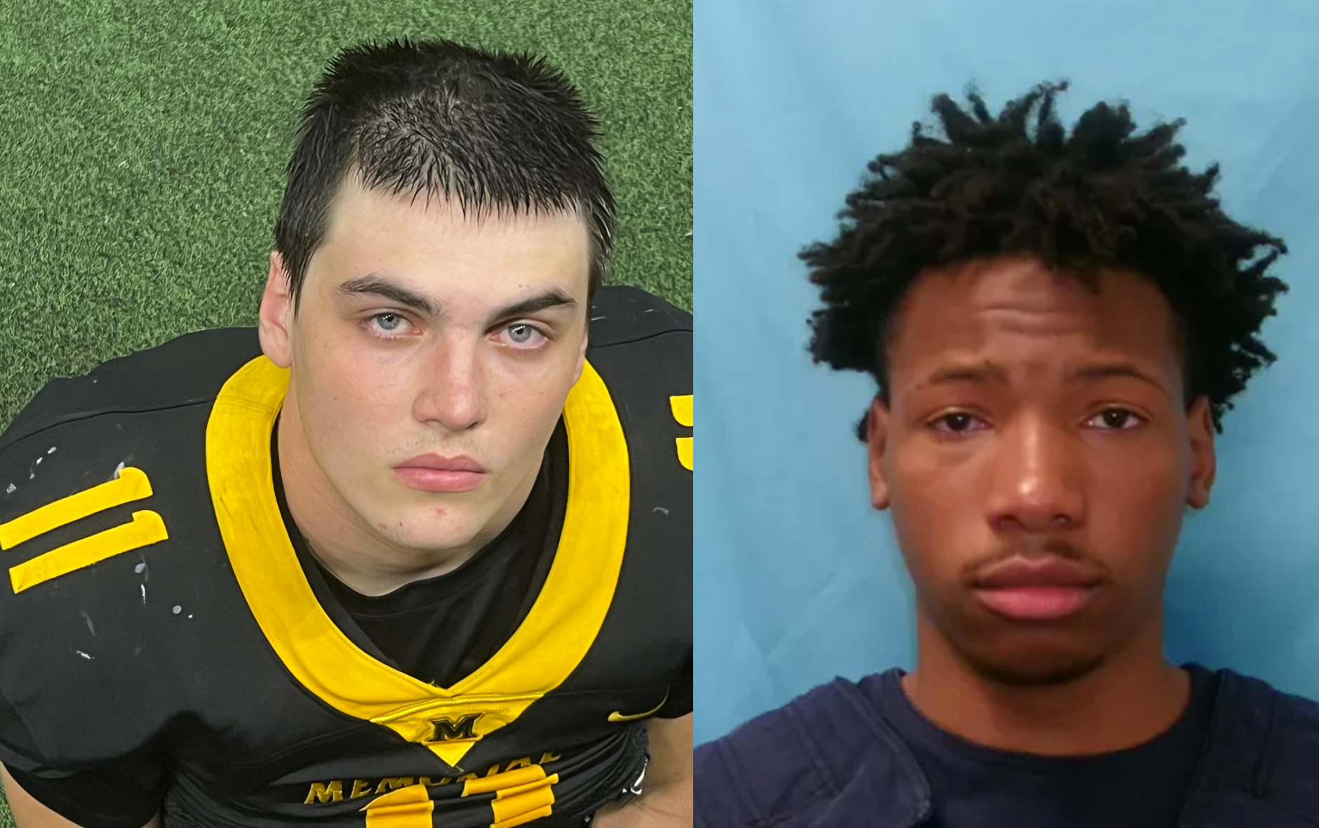 Austin Metcalf (17), a la izquierda, de Frisco, Texas, fue supuestamente apuñalado y asesinado por Karmelo Anthony (17), a la derecha, también de Frisco, tras una pelea en un evento de atletismo de la escuela secundaria el 1 de abril de 2025